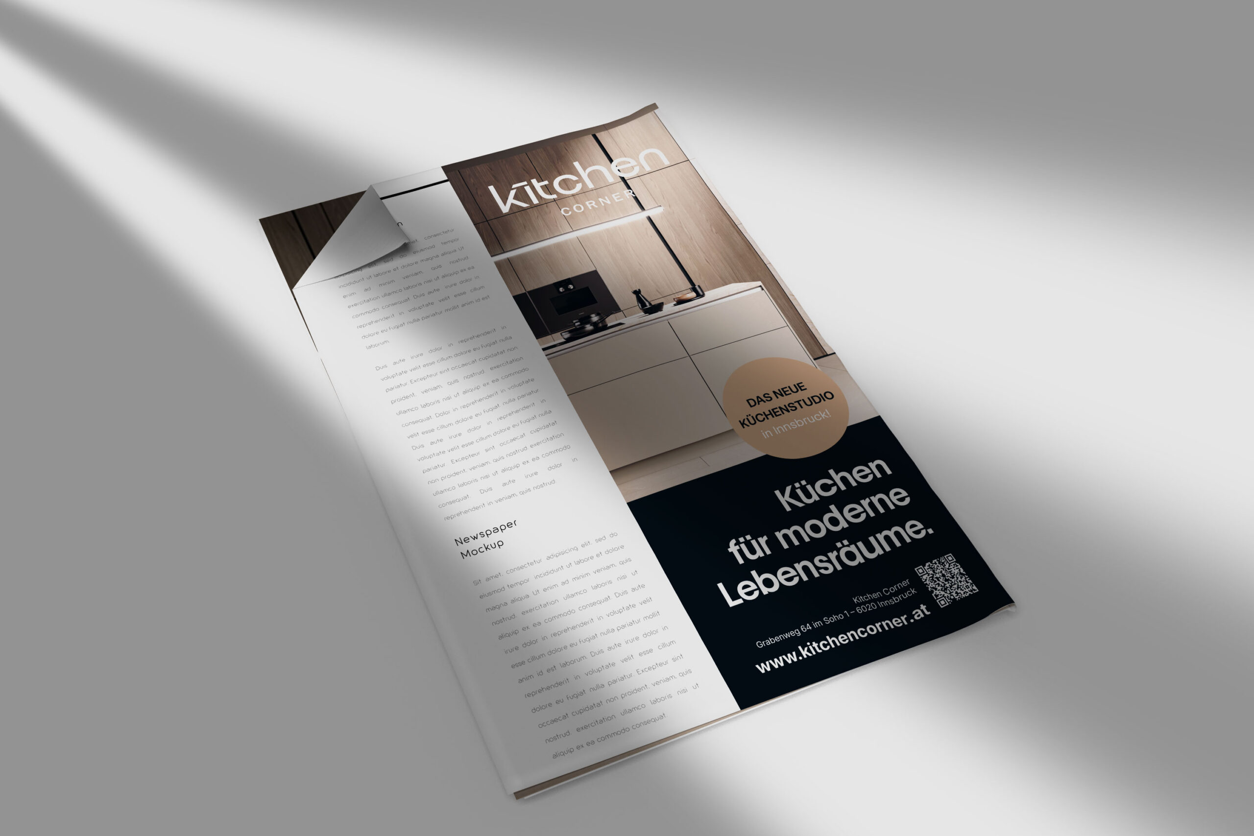 Halbseitiges Inserat der Kitchen Corner